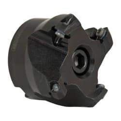 Seco - 1.97" Cut Diam, 3/4" Arbor Hole, 0.138" Max Depth of Cut, 43° Indexable Chamfer & Angle Face Mill - 4 Inserts, OF.. 05T305 Insert, Right Hand Cut, 4 Flutes, Series R220.43 - Benchmark Tooling