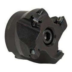 Seco - 1.97" Cut Diam, 3/4" Arbor Hole, 0.138" Max Depth of Cut, 43° Indexable Chamfer & Angle Face Mill - 4 Inserts, OF.. 05T305 Insert, Right Hand Cut, 4 Flutes, Series R220.43 - Benchmark Tooling