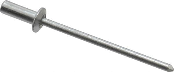 RivetKing - Size 42 Dome Head Aluminum Closed End Sealing Blind Rivet - Aluminum Mandrel, 0.063" to 1/8" Grip, 1/4" Head Diam, 0.129" to 0.133" Hole Diam, 0.36" Length Under Head, 1/8" Body Diam - Benchmark Tooling