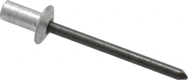 RivetKing - Size 62 Dome Head Aluminum Closed End Sealing Blind Rivet - Steel Mandrel, 0.02" to 1/8" Grip, 3/8" Head Diam, 0.192" to 0.196" Hole Diam, 0.406" Length Under Head, 3/16" Body Diam - Benchmark Tooling