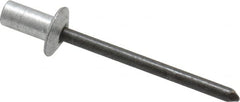 RivetKing - Size 62 Dome Head Aluminum Closed End Sealing Blind Rivet - Steel Mandrel, 0.02" to 1/8" Grip, 3/8" Head Diam, 0.192" to 0.196" Hole Diam, 0.406" Length Under Head, 3/16" Body Diam - Benchmark Tooling