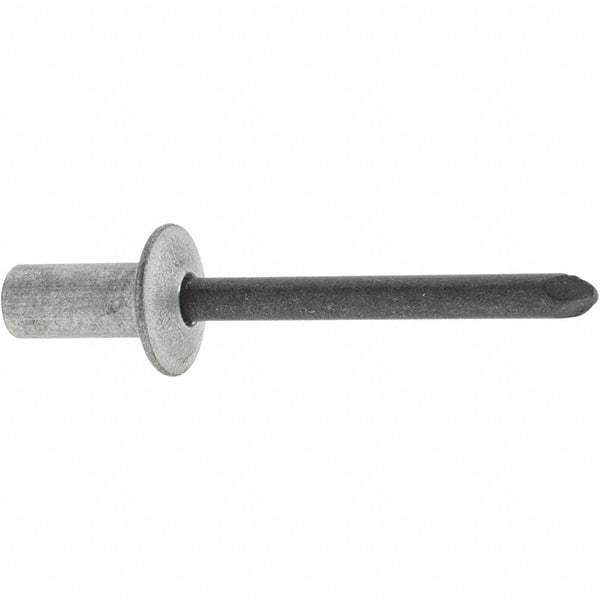 RivetKing - Size 84 Dome Head Aluminum Closed End Sealing Blind Rivet - Steel Mandrel, 1/8" to 1/4" Grip, 1/2" Head Diam, 0.257" to 0.261" Hole Diam, 0.57" Length Under Head, 1/4" Body Diam - Benchmark Tooling