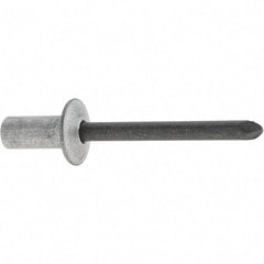 RivetKing - Size 84 Dome Head Aluminum Closed End Sealing Blind Rivet - Steel Mandrel, 1/8" to 1/4" Grip, 1/2" Head Diam, 0.257" to 0.261" Hole Diam, 0.57" Length Under Head, 1/4" Body Diam - Benchmark Tooling