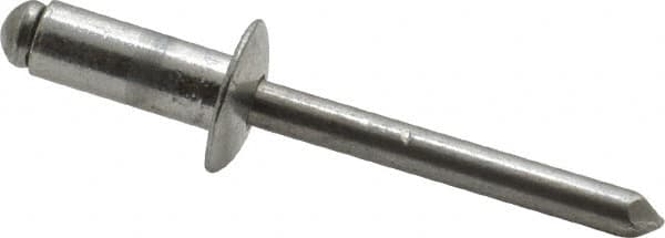 RivetKing - Size 86 Dome Head Aluminum Open End Blind Rivet - Aluminum Mandrel, 0.251" to 3/8" Grip, 1/2" Head Diam, 0.257" to 0.261" Hole Diam, 5/8" Length Under Head, 1/4" Body Diam - Benchmark Tooling