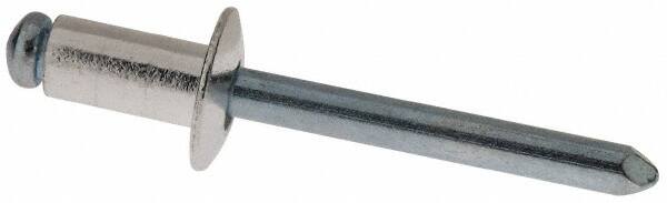 RivetKing - Size 84 Dome Head Aluminum Open End Blind Rivet - Steel Mandrel, 0.02" to 1/4" Grip, 1/2" Head Diam, 0.257" to 0.261" Hole Diam, 1/2" Length Under Head, 1/4" Body Diam - Benchmark Tooling