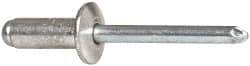 RivetKing - Size 86 Dome Head Aluminum Open End Blind Rivet - Steel Mandrel, 0.251" to 3/8" Grip, 1/2" Head Diam, 0.257" to 0.261" Hole Diam, 5/8" Length Under Head, 1/4" Body Diam - Benchmark Tooling