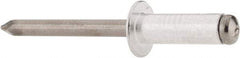 RivetKing - Size 88 Dome Head Aluminum Open End Blind Rivet - Steel Mandrel, 0.376" to 1/2" Grip, 1/2" Head Diam, 0.257" to 0.261" Hole Diam, 3/4" Length Under Head, 1/4" Body Diam - Benchmark Tooling