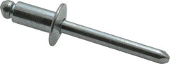 RivetKing - Size 84 Dome Head Steel Open End Blind Rivet - Steel Mandrel, 0.02" to 1/4" Grip, 1/2" Head Diam, 0.257" to 0.261" Hole Diam, 1/2" Length Under Head, 1/4" Body Diam - Benchmark Tooling