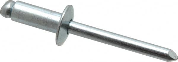 RivetKing - Size 86 Dome Head Steel Open End Blind Rivet - Steel Mandrel, 0.251" to 3/8" Grip, 1/2" Head Diam, 0.257" to 0.261" Hole Diam, 5/8" Length Under Head, 1/4" Body Diam - Benchmark Tooling