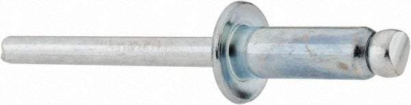 RivetKing - Size 88 Dome Head Steel Open End Blind Rivet - Steel Mandrel, 0.376" to 1/2" Grip, 1/2" Head Diam, 0.257" to 0.261" Hole Diam, 3/4" Length Under Head, 1/4" Body Diam - Benchmark Tooling