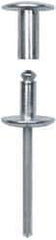RivetKing - Size 8-42 Dome Head Steel Flush on Both Sides Blind Rivet - Steel Mandrel, 2-3/8" to 2-5/8" Grip, 5/8" Head Diam, 0.255" Min Hole Diam, 2.32" Length Under Head, 1/4" Body Diam - Benchmark Tooling