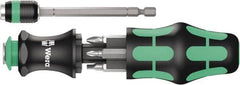 Wera - 8 Piece Bit Screwdriver - Phillips, Slotted, Square, with Storage - Benchmark Tooling