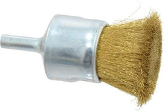 Anderson - 1" Brush Diam, Crimped, End Brush - 1/4" Diam Shank, 20,000 Max RPM - Benchmark Tooling