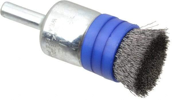 Anderson - 3/4" Brush Diam, Crimped, Flared End Brush - 1/4" Diam Shank, 20,000 Max RPM - Benchmark Tooling