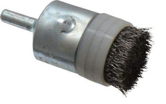 Anderson - 1" Brush Diam, Crimped, Flared End Brush - 1/4" Diam Shank, 10,000 Max RPM - Benchmark Tooling