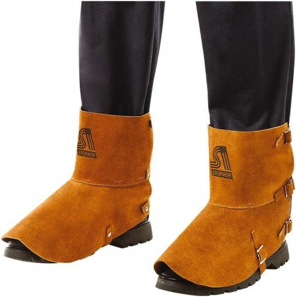 Steiner - Men's 7 General Purpose Spats - 5" High, Plain Toe, Leather Upper, Brown, Adjustable Leather Strap - Benchmark Tooling