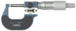 Fowler - Mechanical, 0 to 1 Inch Measurement, Digital Counter, Baked Enamel Frame, Satin Chrome Graduations, Carbide Face Ball Anvil Micrometer - Accuracy up to 0.0002 Inch, 0.0001 Inch Graduation, Ratchet Stop Thimble - Benchmark Tooling