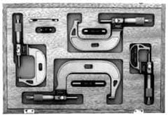 Fowler - 0 to 4" Range, 4 Piece Mechanical Outside Micrometer Set - 0.0001" Graduation, 0.00005 (0 to 1), 0.0001 (1 to 4)" Accuracy, Ratchet Stop Thimble, Carbide Tipped Face - Benchmark Tooling