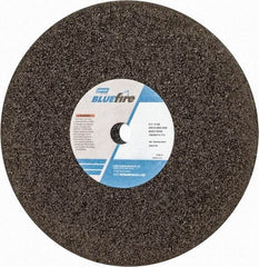 Norton - 8" Diam x 5/8" Hole x 1" Thick, Q Hardness, 16 Grit Surface Grinding Wheel - Zirconia Alumina, Type 1, Very Coarse Grade, 6,000 Max RPM, No Recess - Benchmark Tooling