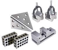 Value Collection - Layout & Setup Kits Type: V Block & 1-2-3 Block Kit Contents: Precision Screwless Vise; Set of 1-2-3 Blocks & Angle Plates; V-Block & Clamps Set - Benchmark Tooling