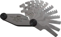 SPI - 12 Leaf, 2 to 20mm Pitch Range, Stainless Steel Screw Pitch Gage - 30° Thread Angle - Benchmark Tooling