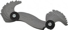 PEC Tools - 28 Leaf, 4 to 80 TPI Range, Steel Screw Pitch Gage - 60° Thread Angle - Benchmark Tooling