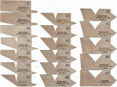 SPI - 18 Piece Stainless Steel Angle Gage Set - 6 to 90° Primary Angle - Benchmark Tooling