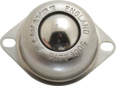 SKF - Oval, Stainless Steel Ball Transfer - 30.5mm Mount Height, 120 Lb. Capacity - Benchmark Tooling