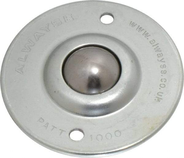 SKF - Round, Carbon Steel Ball Transfer - 14.2mm Mount Height, 120 Lb. Capacity - Benchmark Tooling