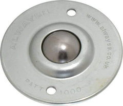 SKF - Round, Carbon Steel Ball Transfer - 14.2mm Mount Height, 120 Lb. Capacity - Benchmark Tooling