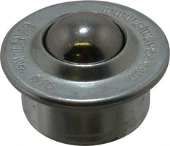 SKF - Round, Carbon Steel Ball Transfer - 9.5mm Mount Height, 100 Lb. Capacity - Benchmark Tooling