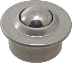 SKF - Round, Stainless Steel Ball Transfer - 9.5mm Mount Height, 77 Lb. Capacity - Benchmark Tooling