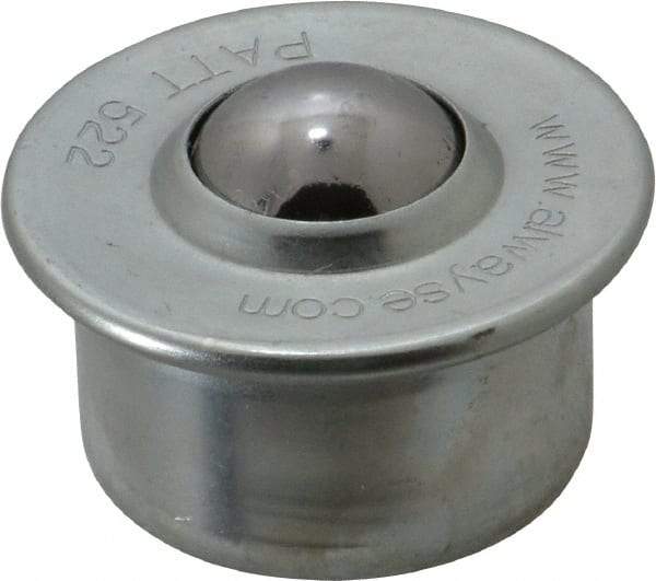 SKF - Round, Carbon Steel Ball Transfer - 9.8mm Mount Height, 265 Lb. Capacity - Benchmark Tooling