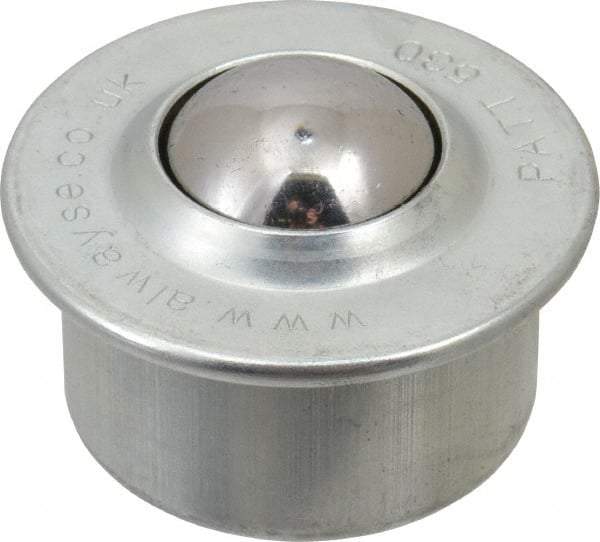 SKF - Round, Carbon Steel Ball Transfer - 13.8mm Mount Height, 506 Lb. Capacity - Benchmark Tooling
