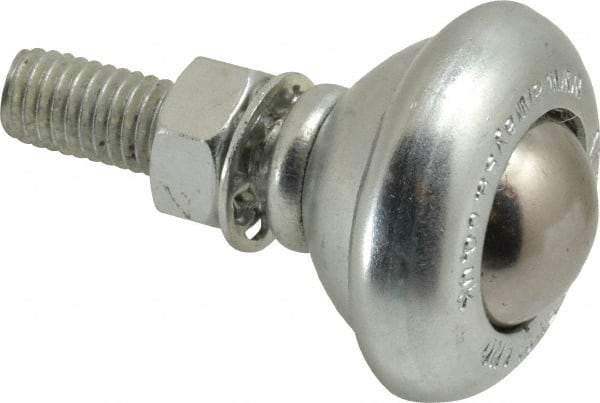 SKF - Round, Carbon Steel Ball Transfer - 24.6mm Mount Height, 55 Lb. Capacity - Benchmark Tooling