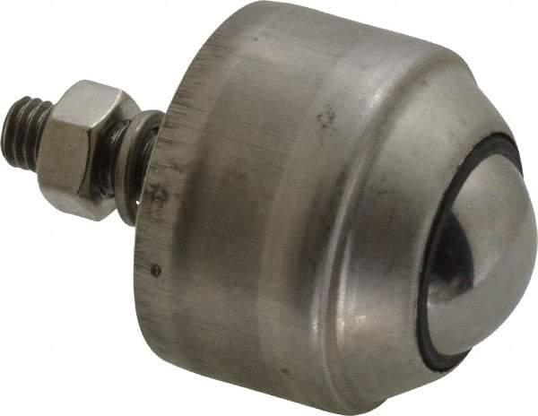 SKF - Round, Stainless Steel Ball Transfer - 35.8mm Mount Height, 110 Lb. Capacity - Benchmark Tooling
