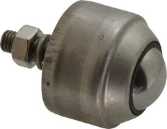 SKF - Round, Stainless Steel Ball Transfer - 35.8mm Mount Height, 110 Lb. Capacity - Benchmark Tooling