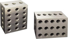 Value Collection - 0.0003 Squareness Per Inch, Hardened Steel, 2-3-4 Block with 23 Hole Setup Block - 0.0001 to 0.0007 Inch Overall Tolerance, 3/8 - 16 Inch Tapped Hole Size, 56-60 HRC Hardness, Sold As Matched Pair - Benchmark Tooling