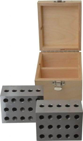 Suburban Tool - 0.0001 Squareness Per Inch, Hardened Steel, 2-3-4 Block with 23 Hole Setup Block - 3/8 - 16 Inch Tapped Hole Size, Sold As Matched Pair - Benchmark Tooling