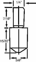 Mitutoyo - 3/8 Inch Diameter, Rockwell N Scale, Diamond Indenter - 29/32 Inch High, Use With AR-20, ARK-600/601, ATK-600/601 Rockwell Super(TM) cial Hardness Testing Machine - Benchmark Tooling