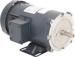 Leeson - 1 Max hp, 2,500 Max RPM, DC Electric AC DC Motor - 90 V Input, S56C Frame, 5/8" Shaft Diam, C-Face with Base Mount, TEFC Enclosure - Benchmark Tooling