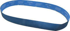 Norton - 2-1/2" Wide x 60" OAL, 120 Grit, Zirconia Alumina Abrasive Belt - Zirconia Alumina, Fine, Coated, X Weighted Cloth Backing, Series R823 - Benchmark Tooling