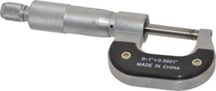 Value Collection - 0 to 1" Range, 0.0001" Graduation, Mechanical Outside Micrometer - Ratchet Stop Thimble - Benchmark Tooling