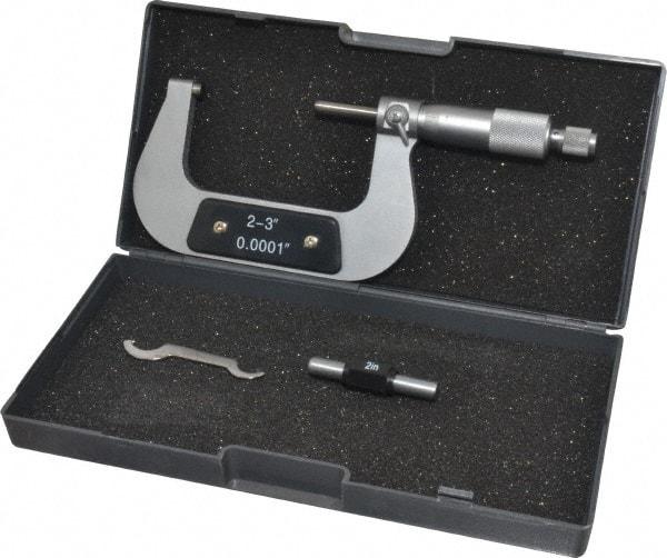 Value Collection - 2 to 3" Range, 0.0001" Graduation, Mechanical Outside Micrometer - Ratchet Stop Thimble - Benchmark Tooling