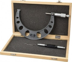 Value Collection - 5 to 6" Range, 0.0001" Graduation, Mechanical Outside Micrometer - Ratchet Stop Thimble - Benchmark Tooling