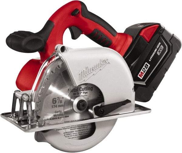 Milwaukee Tool - 28 Volt, 6-7/8" Blade, Cordless Circular Saw - 3,200 RPM, 2 Lithium-Ion Batteries Included - Benchmark Tooling