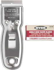 Hyde Tools - Stiff Carbon Steel 1-Edge Scraper Set - 1-1/2" Blade Width - Benchmark Tooling