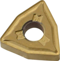 Kennametal - WNMG432 FW Grade KT315 Cermet Turning Insert - TiN/TiCN/TiN Finish, 80° Trigon, 1/2" Inscr Circle, 3/16" Thick, 1/32" Corner Radius - Benchmark Tooling