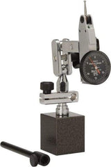 TESA Brown & Sharpe - 0.0005" Graduation, 0-15-0 Dial Reading, Indicator & Base Kit - 1" Dial Diam - Benchmark Tooling
