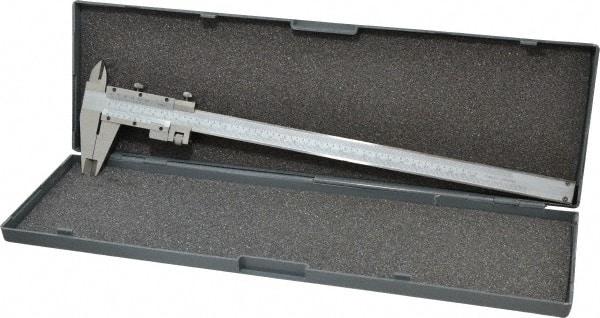 Value Collection - 0 to 12" Stainless Steel Vernier Caliper - 0.02mm Graduation, 3-15/16" Jaw Depth, 0.0016" Accuracy, Includes Depth, Inside Diameter, Outside Diameter, Step - Benchmark Tooling